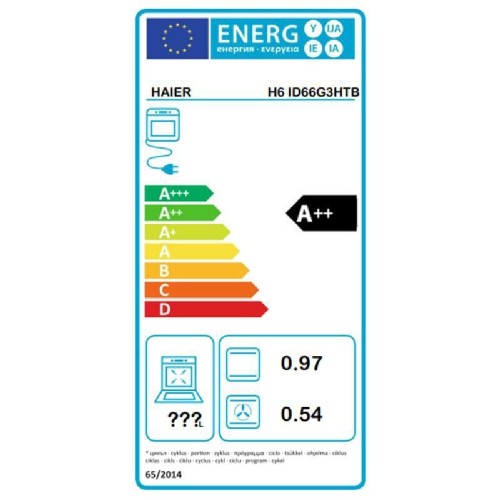 ΦΟΥΡΝΟΣ ΕΝΤΟΙΧΙΖΟΜΕΝΟΣ ΑΝΩ ΠΑΓΚΟΥ HAIER H6 ID66G3HTB (78LT / A++ / BLACK / ΑΦΗΣ / ΥΔΡΟΛΥΣΗ / ΤΗΛΕΣΚΟΠΙΚΟΣ / Wi-Fi)